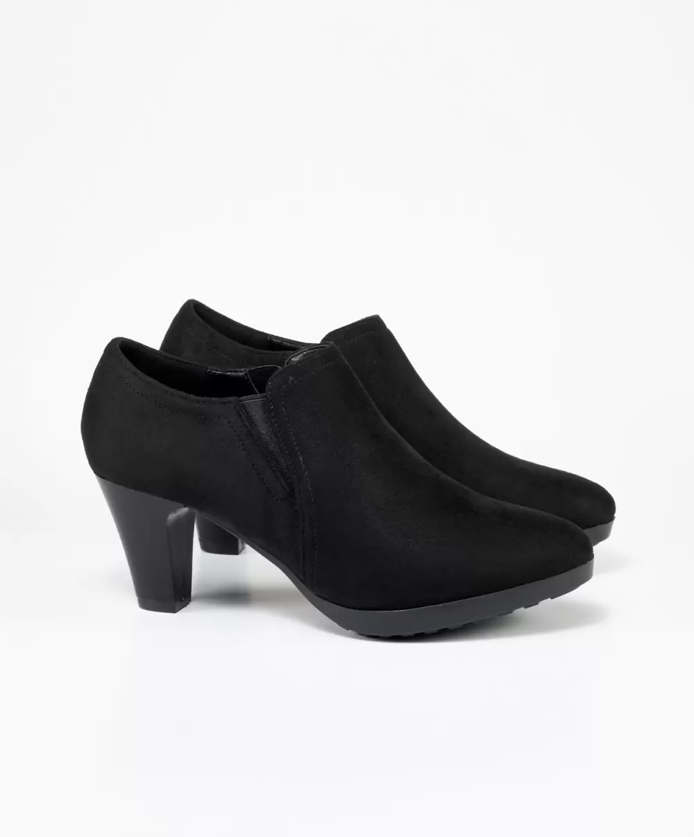 Mujer Zapatos De Tacón Marypaz Tobillero Tacón Efecto Negros - 1