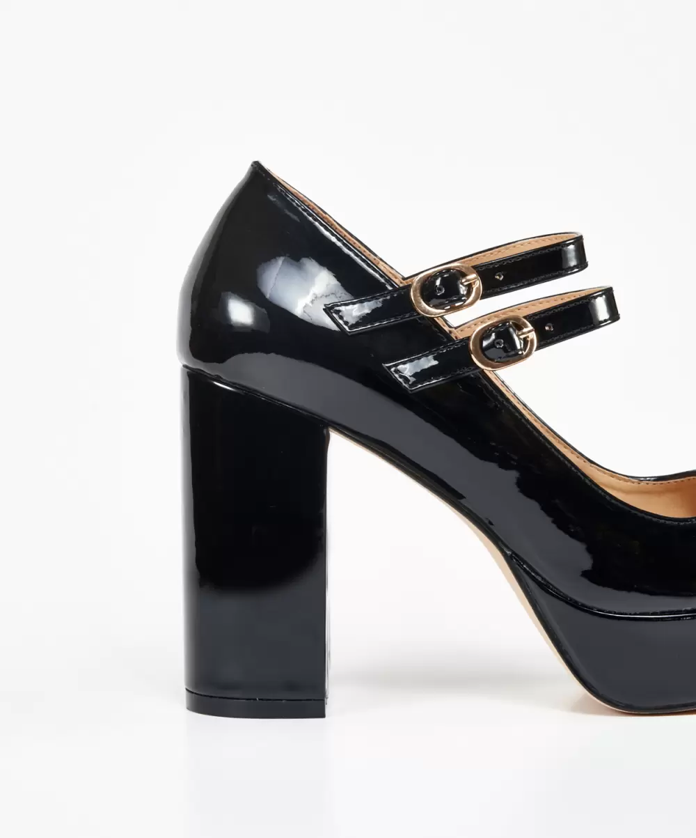 Mujer Marypaz Negros Zapatos De Tacón Mercedes Tacón Plataforma Efecto - 2