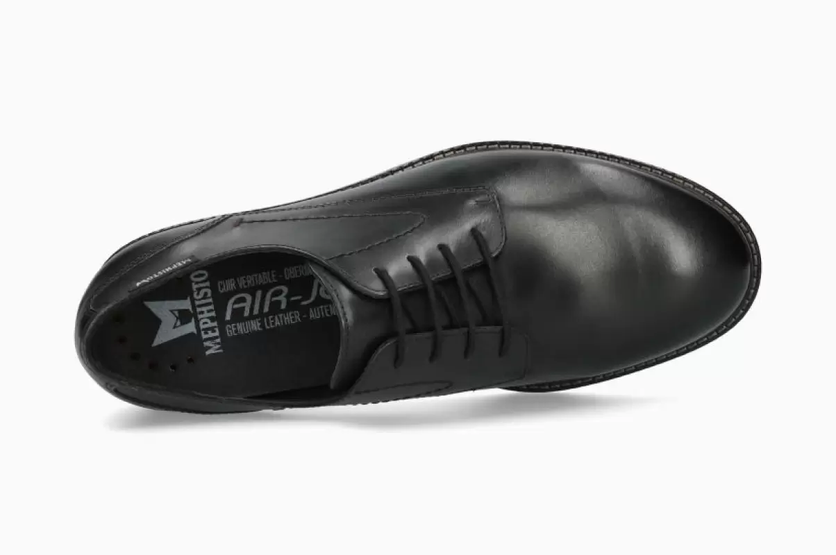 Mephisto Zapatos De Traje Hombre Diseño Negro Falco - 1