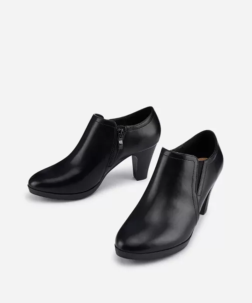 Mujer Tobillero Tacón Efecto Negros Zapatos De Tacón Marypaz