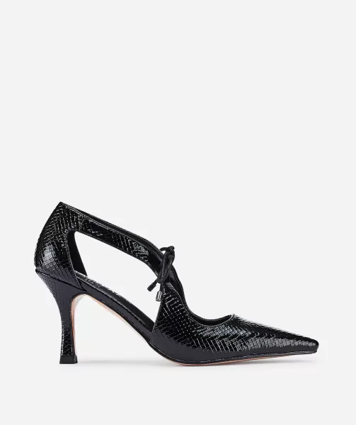 Mujer Zapatos De Tacón Marypaz Sandalia Cerrada Cordones Negros