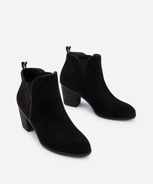 Mujer Marypaz Zapatos De Tacón Botín Chelsea Efecto Negros